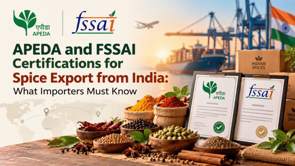 APEDA and FSSAI Certifications for Spice Export from India