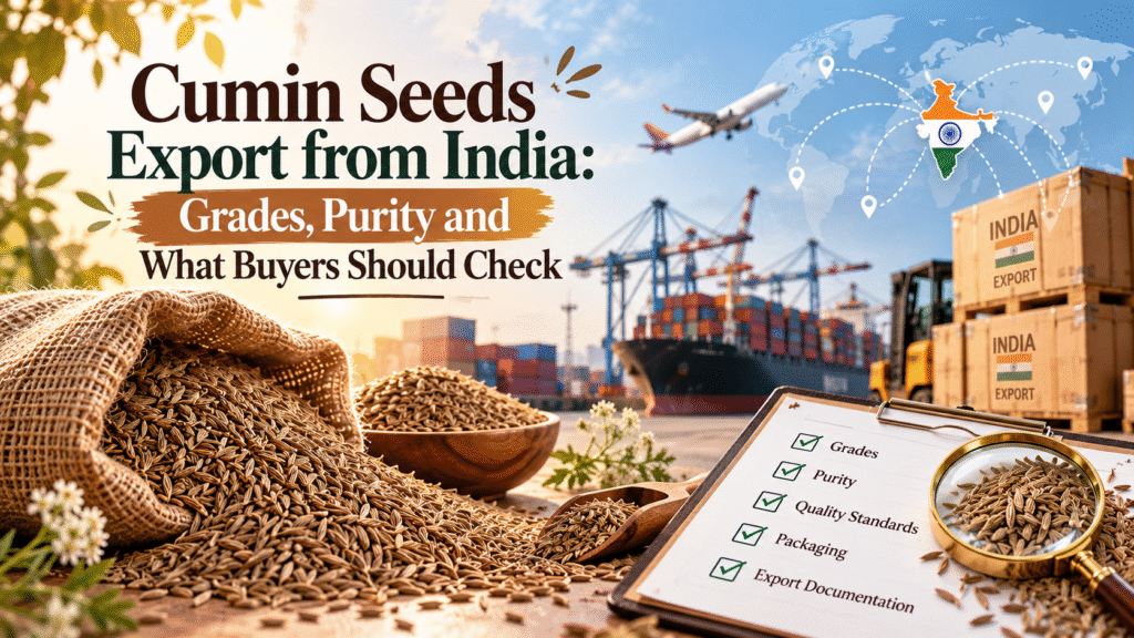 Cumin Seeds Export from India: Grades, Purity & Buyer Checks