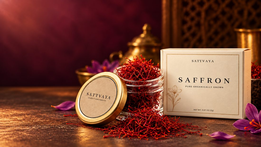 Sattvaya saffron jar and gift box